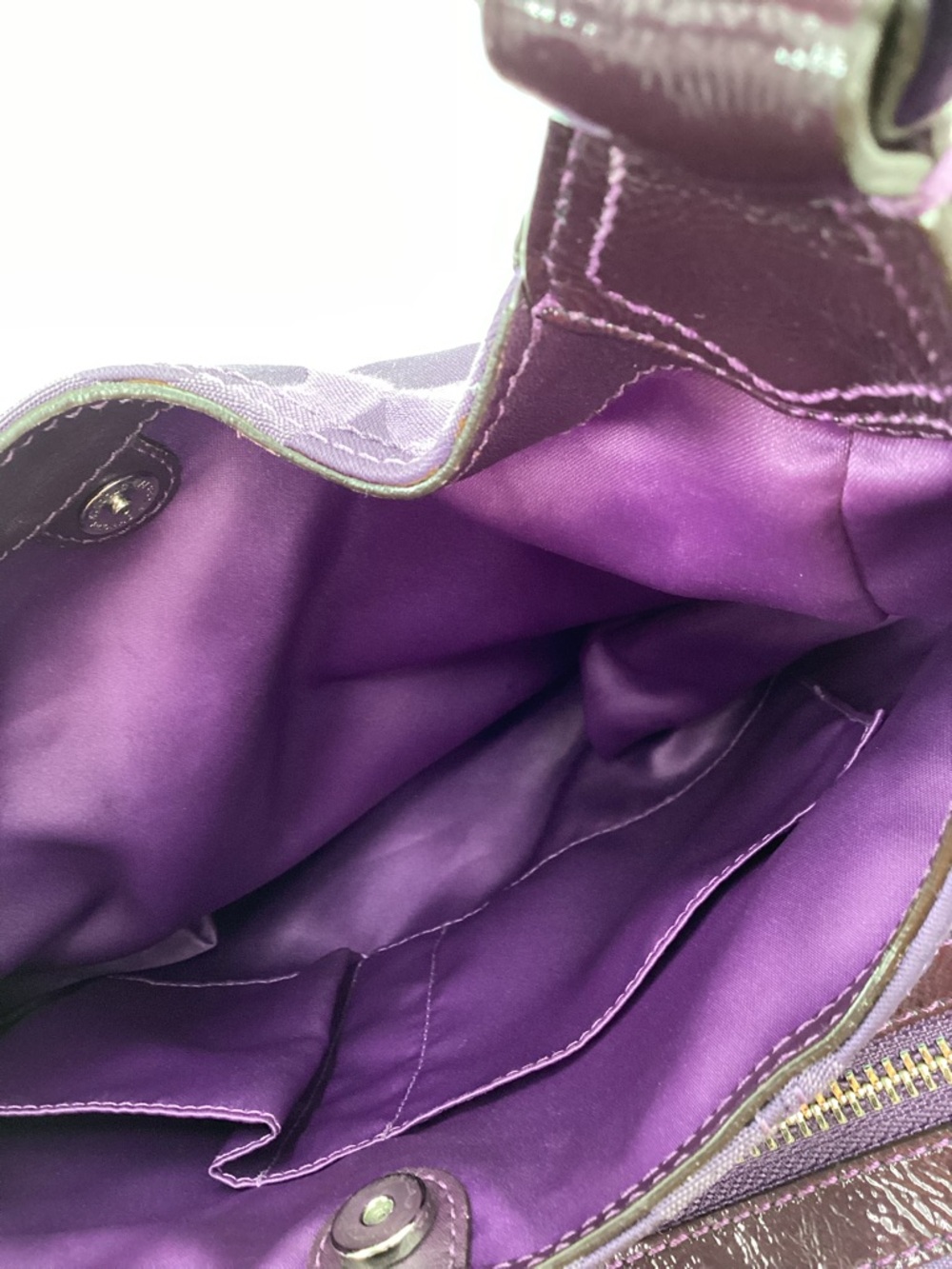 Y2K Coach Madison Maggie Purple Signature Shoulder Bag - Picture 10 of 16